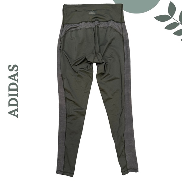 Adidas Olive Green High-Rise Compression Leggings | Activewear | Size Medium - Picture 2 of 7